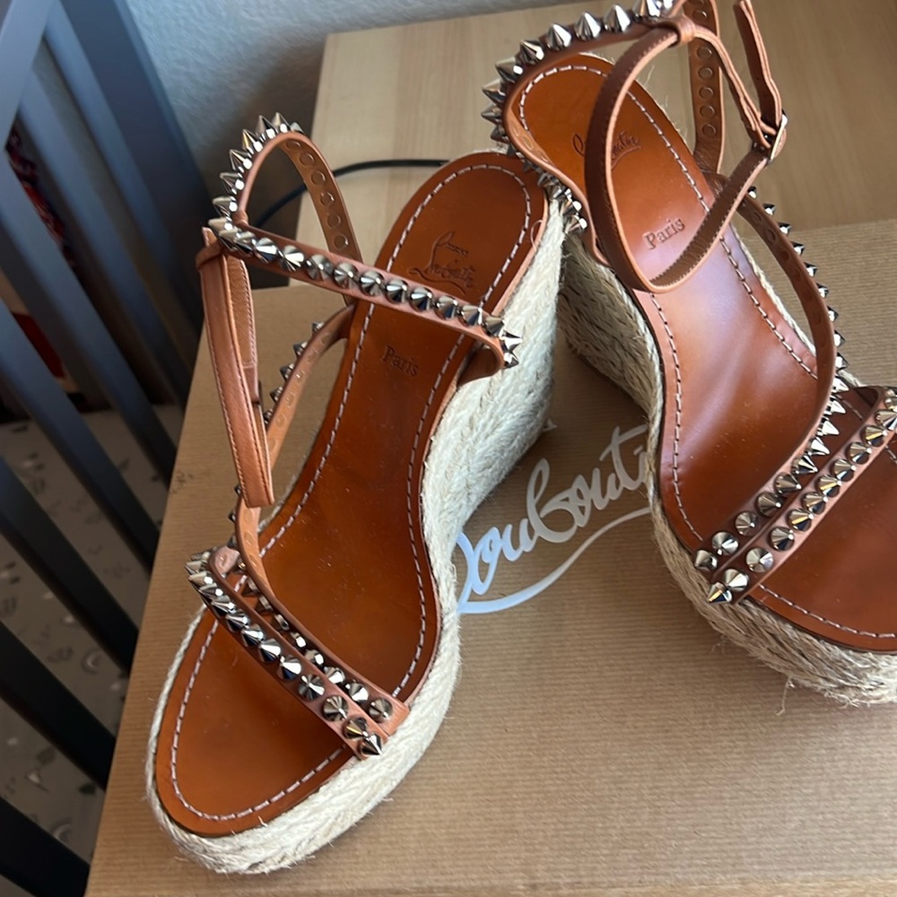 Christian Louboutin espadrille wedges, smoke free home